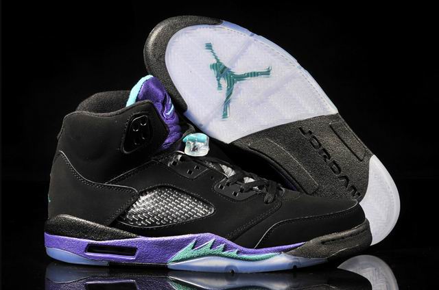 Air Jordan 5 Black Purple Men's Basketball Shoes-11 - Click Image to Close